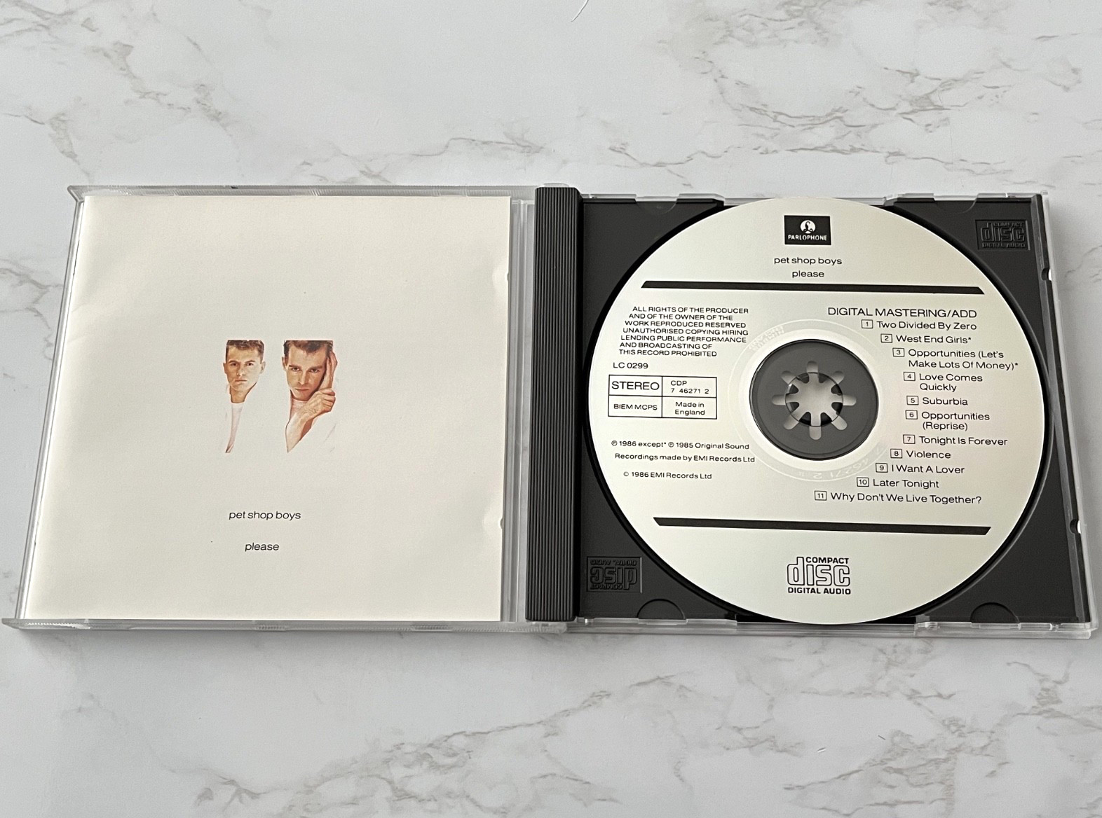 Pet Shop Boys Please CD ORIG ENGLAND IMPORT Parlophone CDP7462712 Chris Lowe OOP
