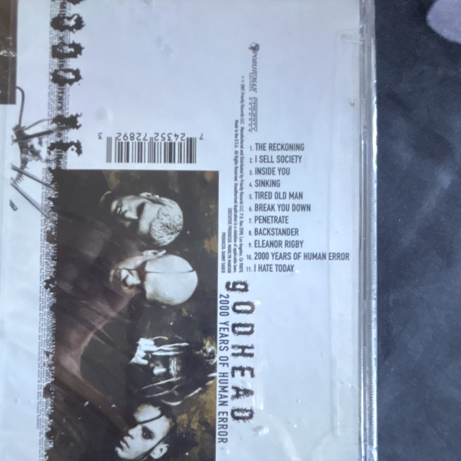 Godhead 2000 Years of Human Error CD Industrial/Gothic 2001 P2 27289 SEALED Hype