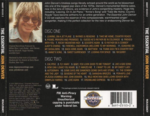 John Denver – The Essential (2007 US RCA/Legacy 2‑CD Compilation)