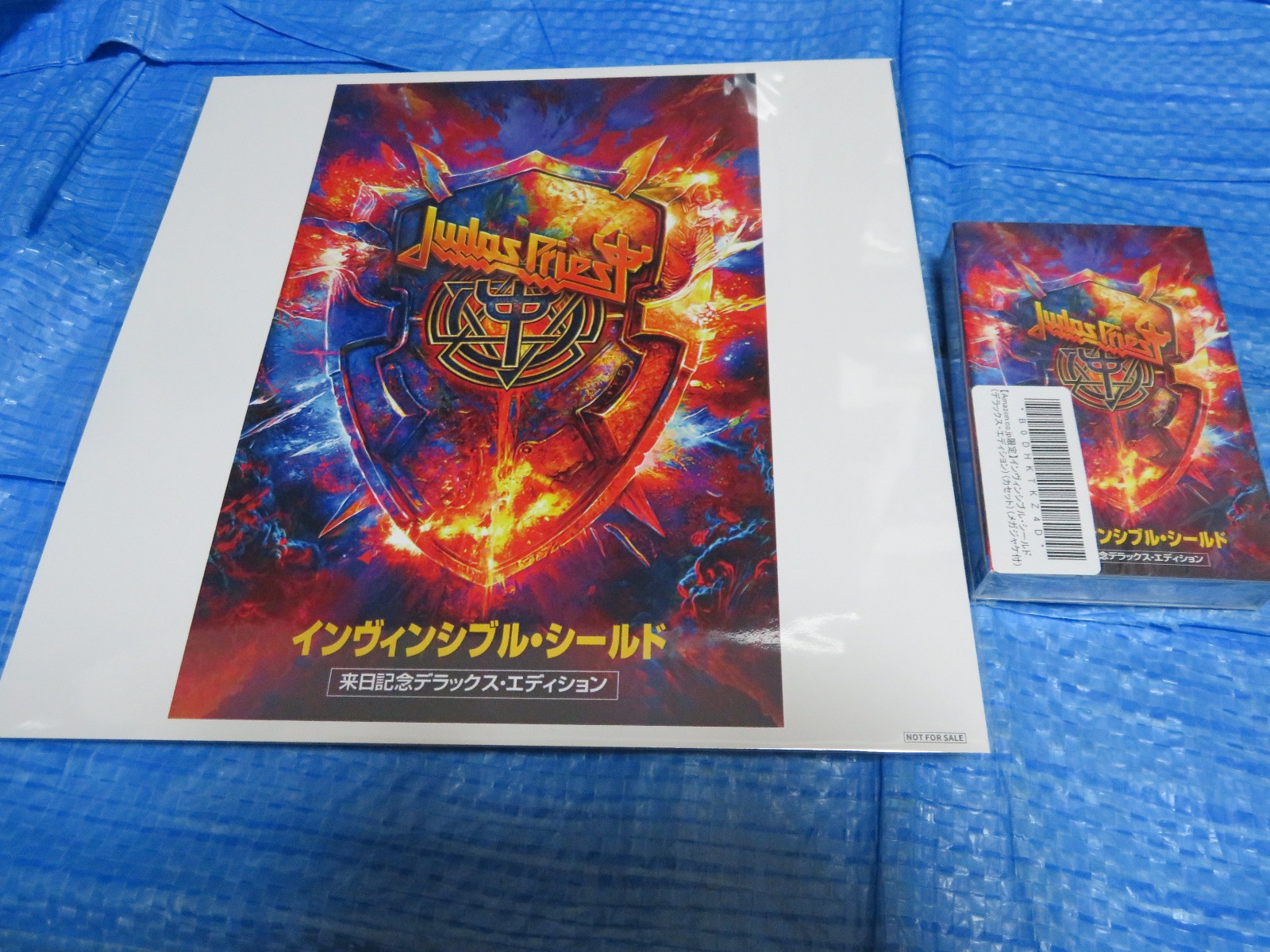 Judas Priest Invincible Shield CLEAR BLUE Cassette Tape JAPAN + PROMO BIG COVER