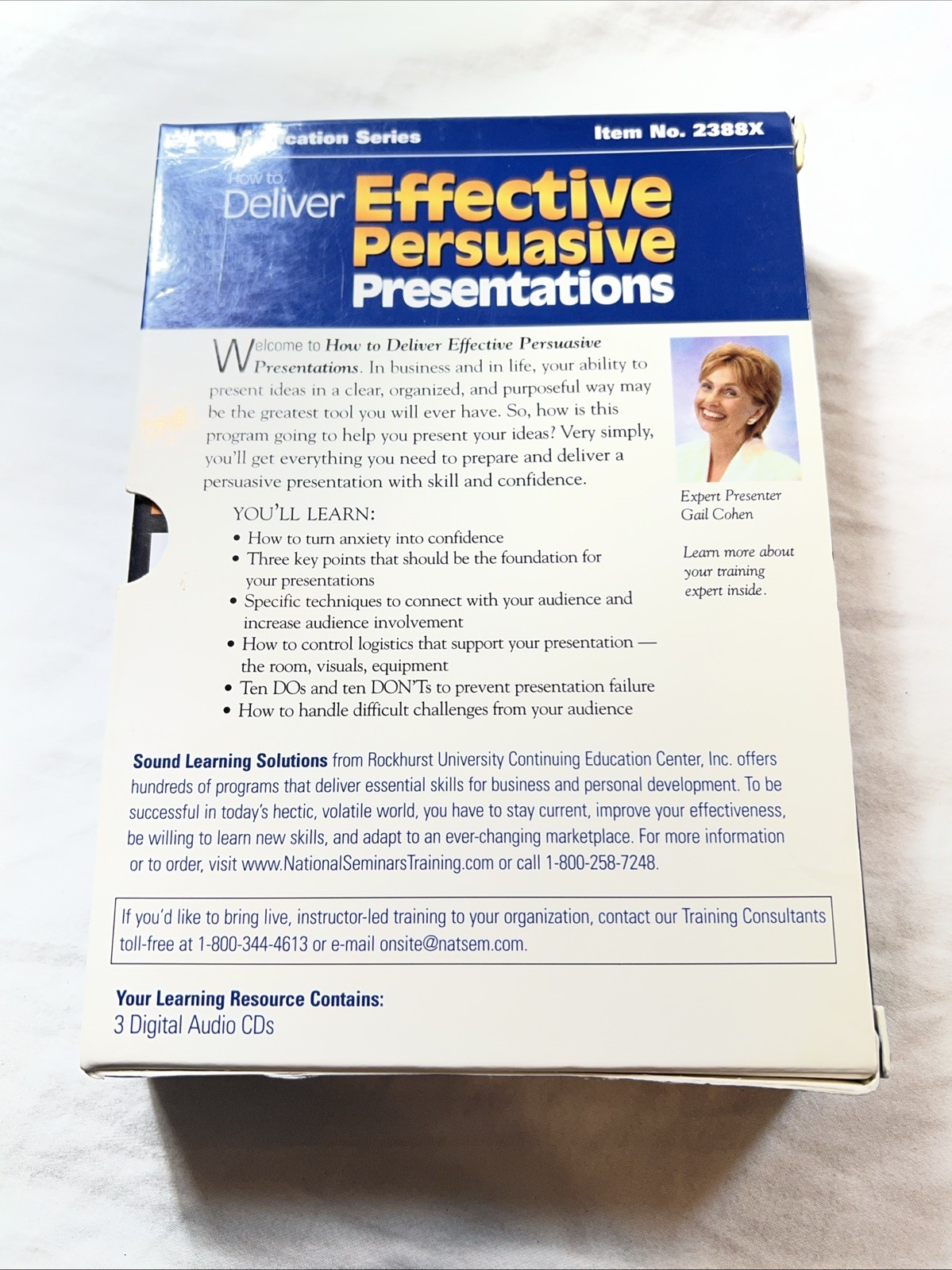 Deliver Effective Persuasive Presentations (3 x CD, Gail Cohen)