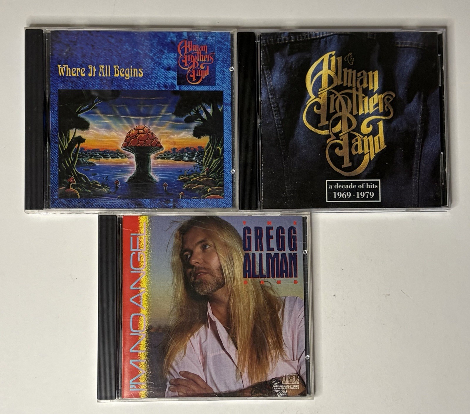 Lot of 3 Allman Brothers Band CDs Where It All Begins Decade of Hits Gregg Allma