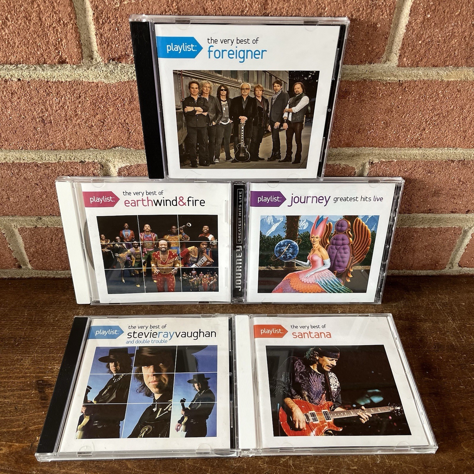 Lot of 5 Playlist: The Very Best of CD’s: Foreigner, Journey, Santana Stevie Ray