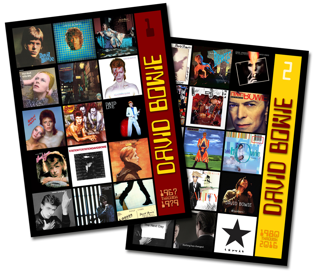 DAVID BOWIE – twin pack discography magnet set (two 3.75″ x 4.75″ magnets) RIP