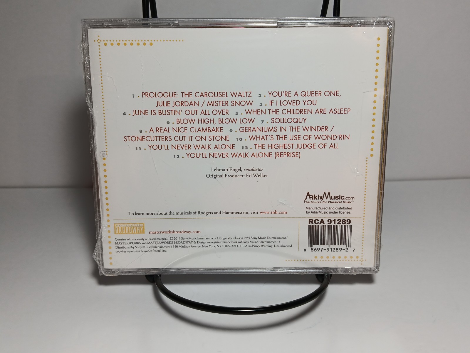Carousel (1955 Studio Cast Recording) (CD-R, 2011, Sony/ArkivMusic)