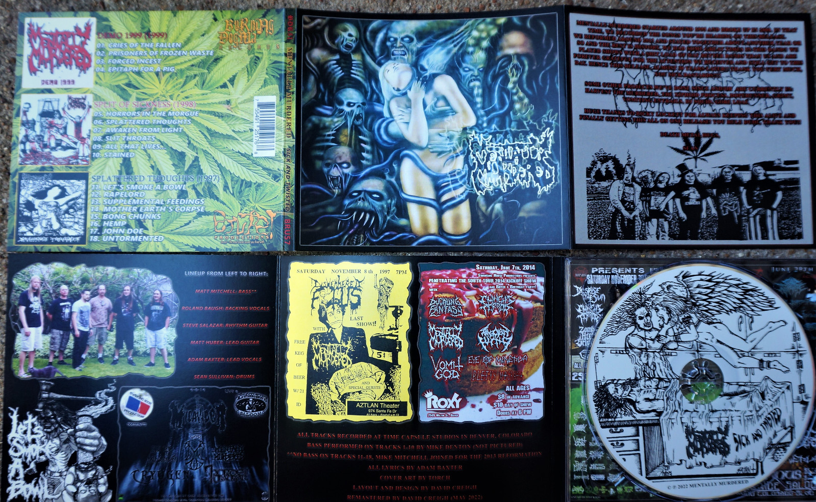 Mentally Murdered-Sick & Twisted CD Cephalic Carnage,Napalm Death,Brujeria,Gut