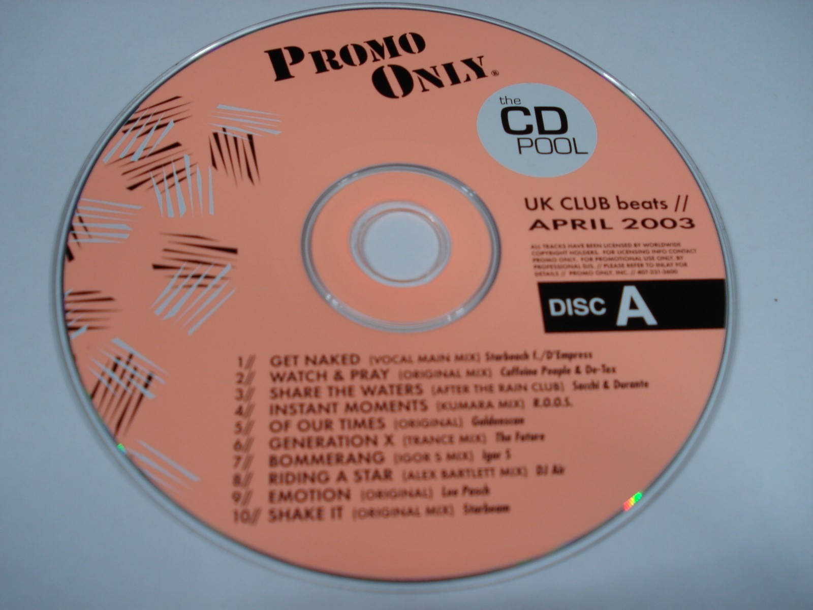 Promo Only UK Club Beats April 2003 DiscA and DiskB – CD