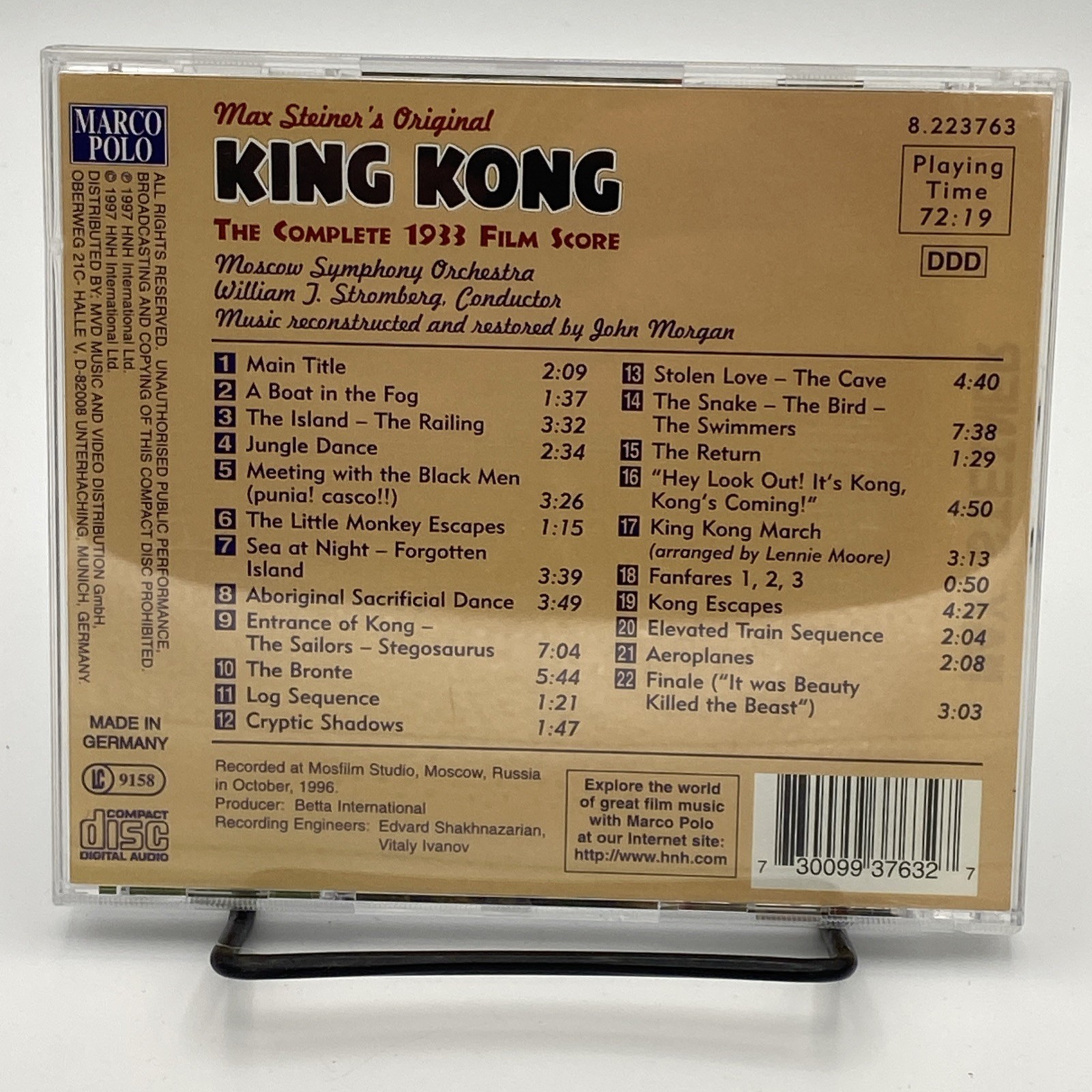 Max Steiner’s Original King Kong: The Complete 1933 Film Score (CD, 1997)
