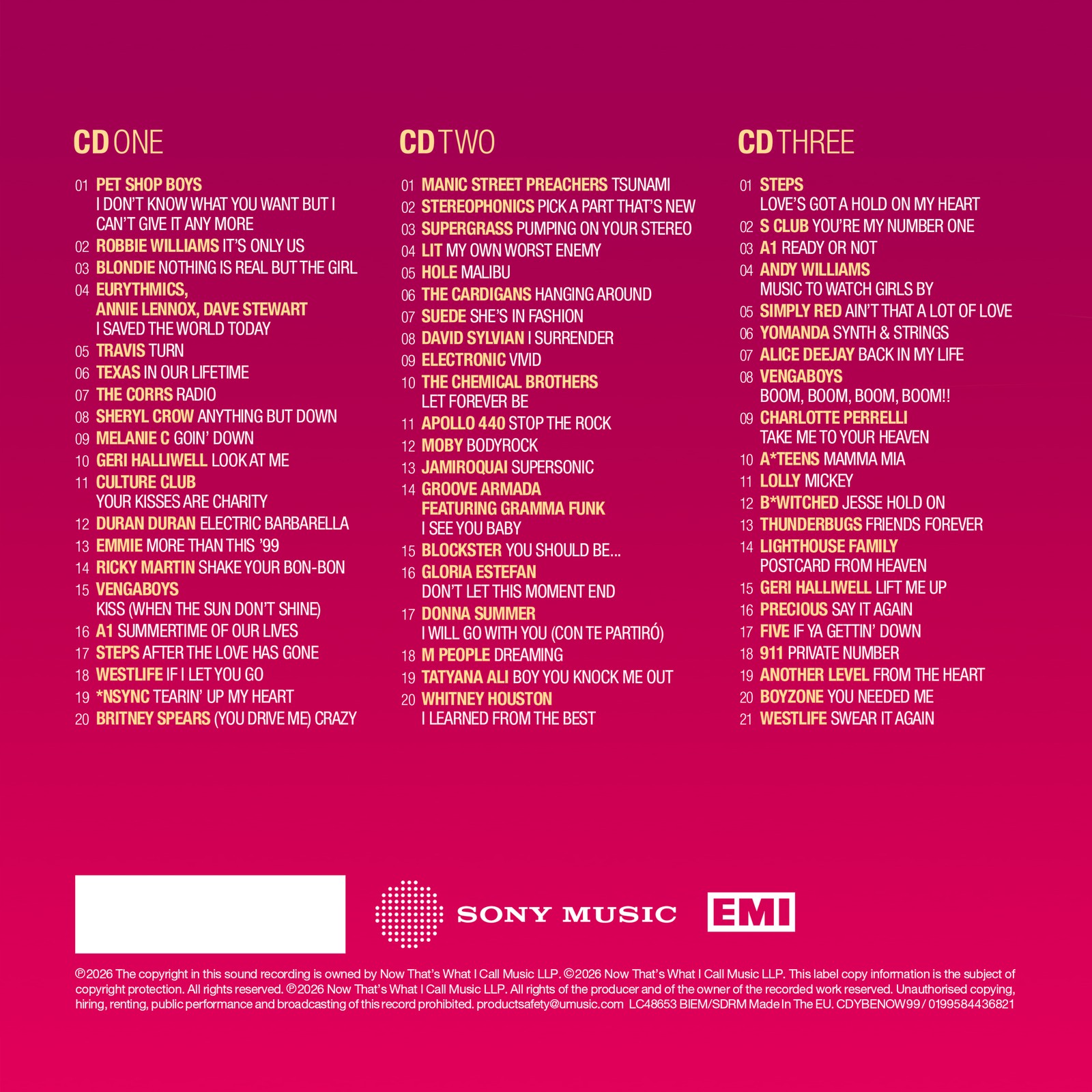 Various Artists NOW Yearbook Extra 1999 (C (CD) (UK IMPORT) (PRESALE 08/07/2026)