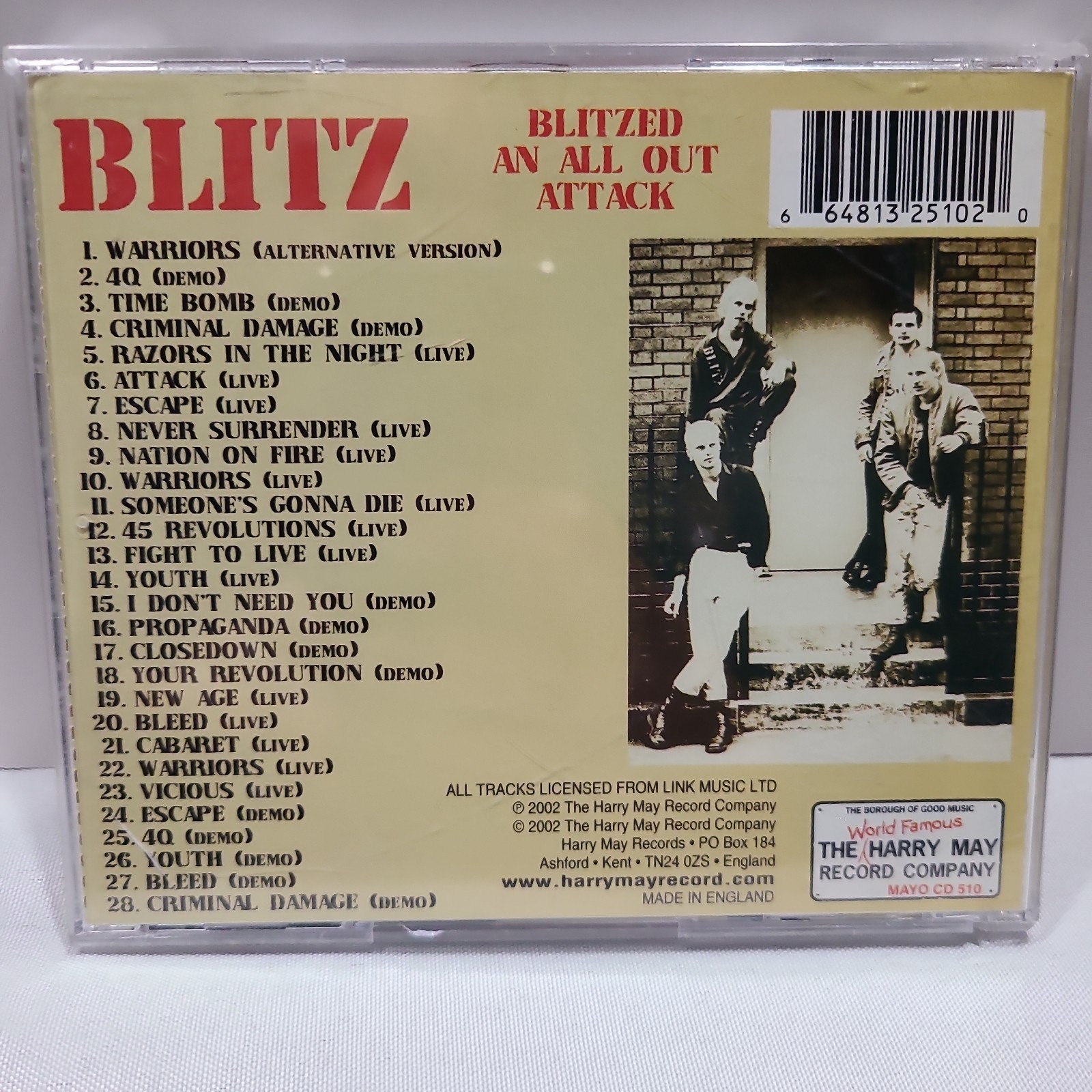 Blitz Blitzed An All Out Attack CD 2002 reissue Near Mint Media