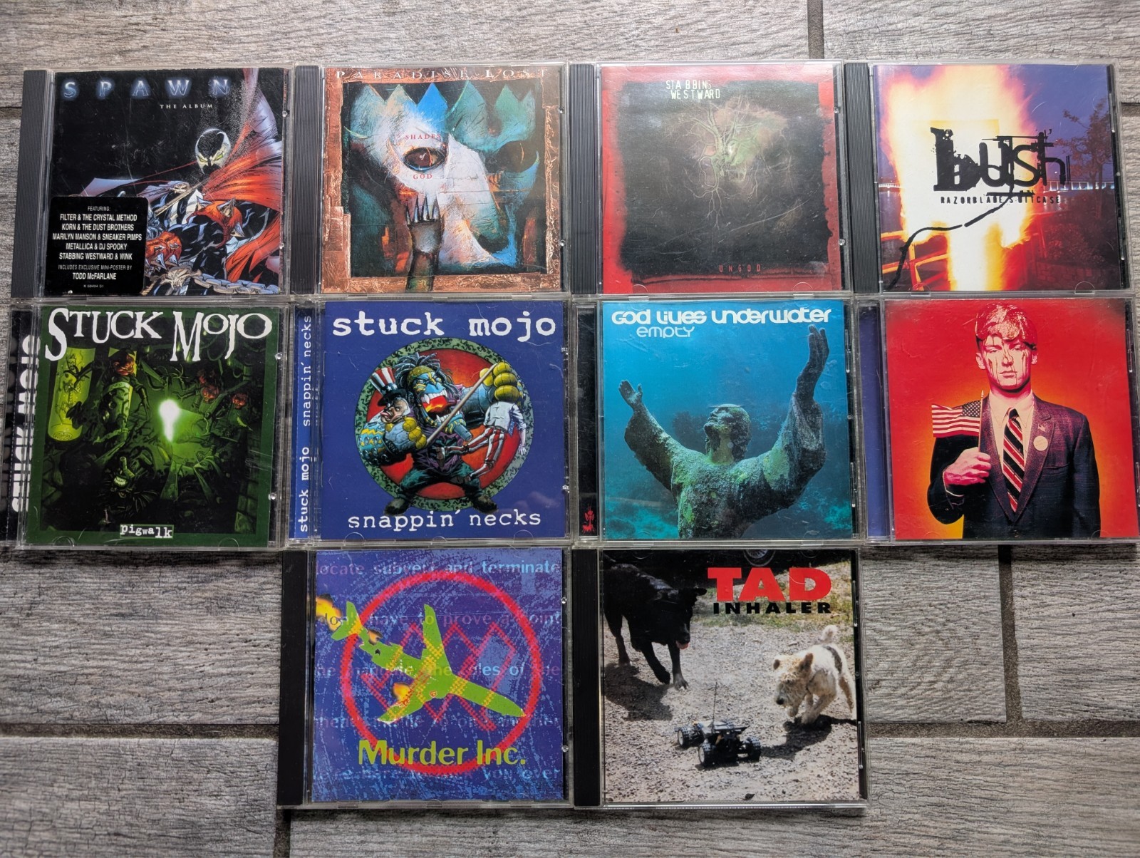 Lot of 10 90’s INDUSTRIAL & METAL Rock CDs – Stuck Mojo, Ministry, TAD, Bush CD