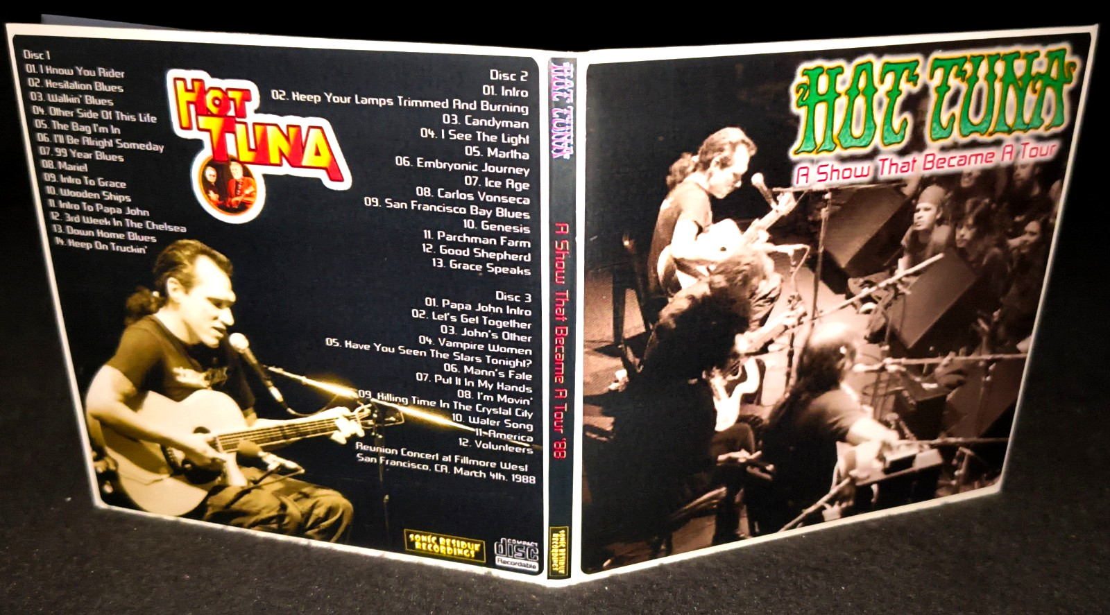 Hot Tuna San Francisco 1988 Gate Fold 3CD Package NEW