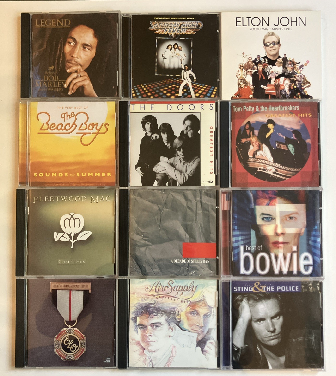 Classic Rock Lot Of 12 CDs Greatest Hits ELO Doors Tom Petty Fleetwood Mac Bowie